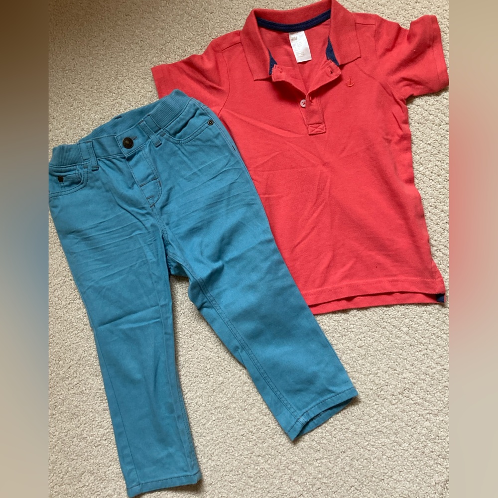 H&M 12-18 (86euro) toddler boy short sleeve polo and pants